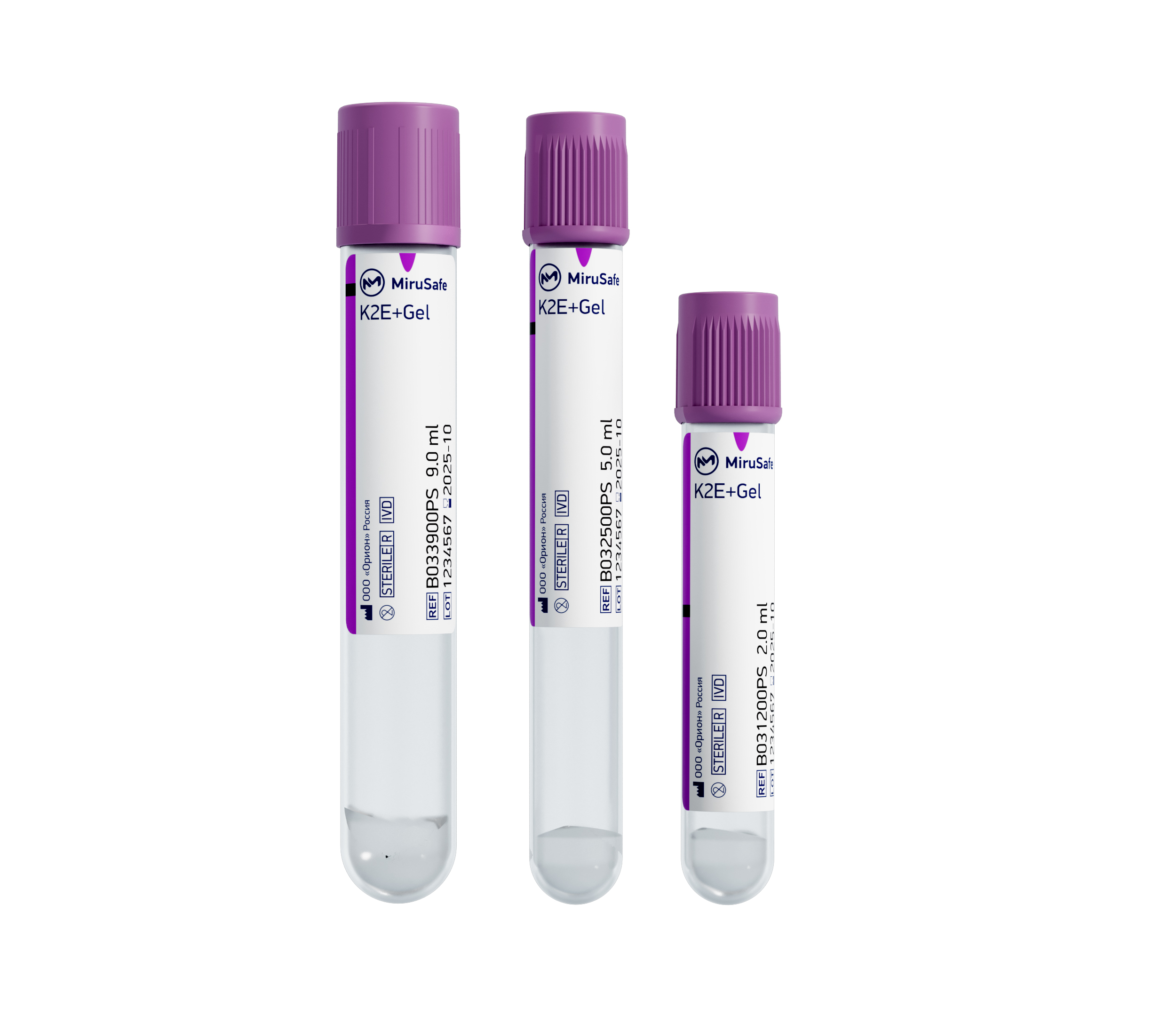 Пробирка вакуумная «MiruSafe» с К2ЭДТА и разделительным гелем (K2E+Gel)
